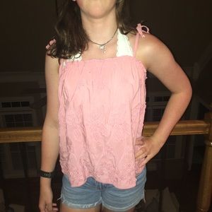 Pink Embroidered H&M Top